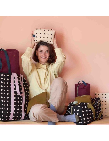 TOILETRY BAG LA CERISE CUBE IONA WINE 22x14 ORGANIC COTTON