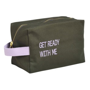 TOILETRY BAG LA CERISE CUBE READY WITH ME KALE BRODE 22x14 ORGANIC COTTON