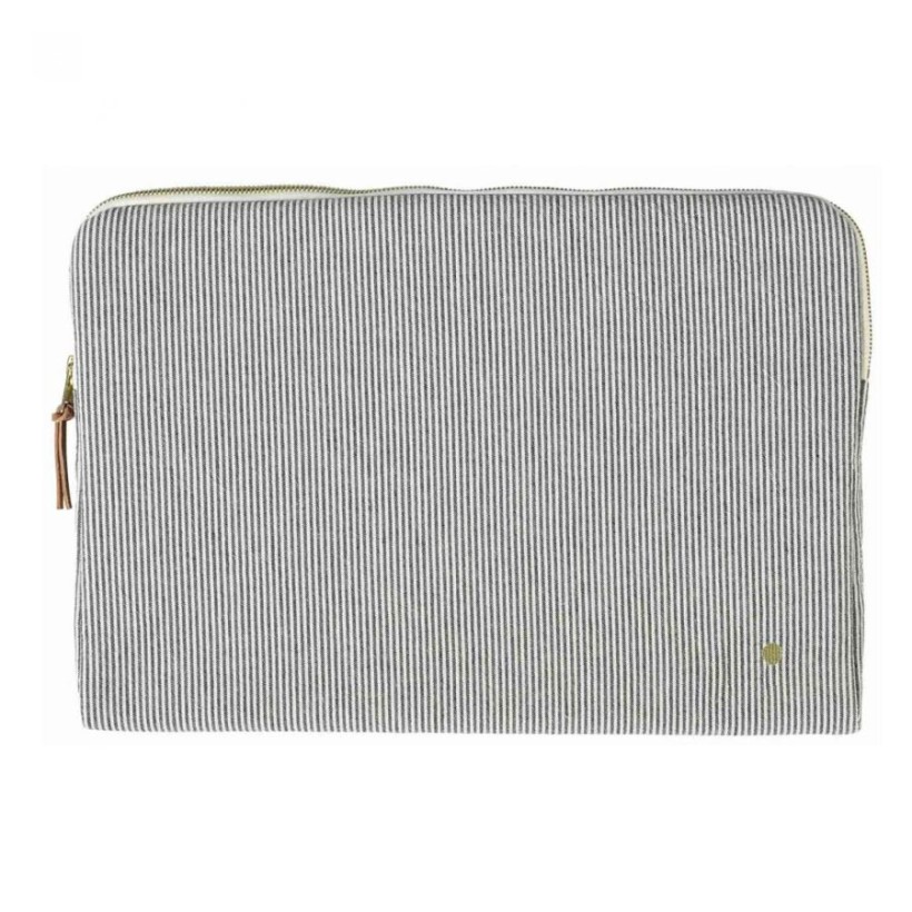 LAPTOP SLEEVE FINETTE CAVIAR 34x25 ORGANIC COTTON