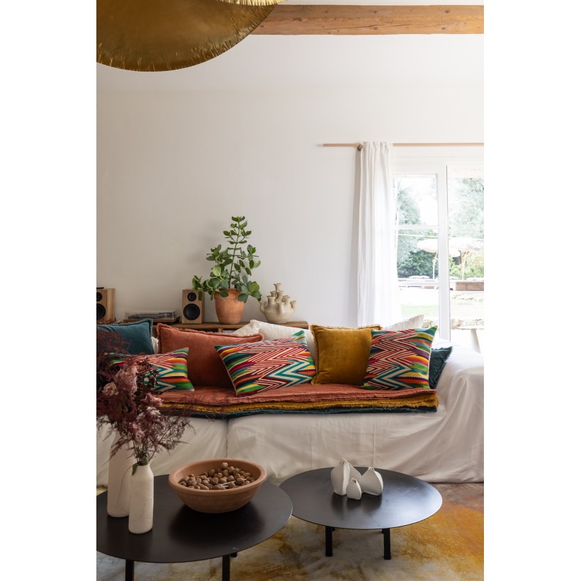 SOFA RUNNER VIVARAISE FARA SAFRAN 85×200 100% VELVET COTTON