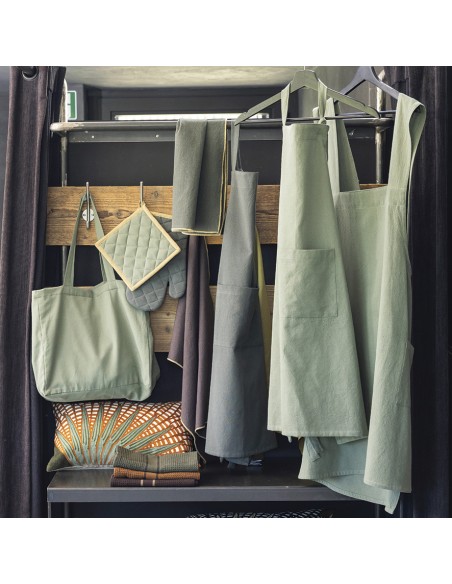 KITCHEN APRON WINKLER HARU MATCHA 78X100 100% RECYCLED COTTON