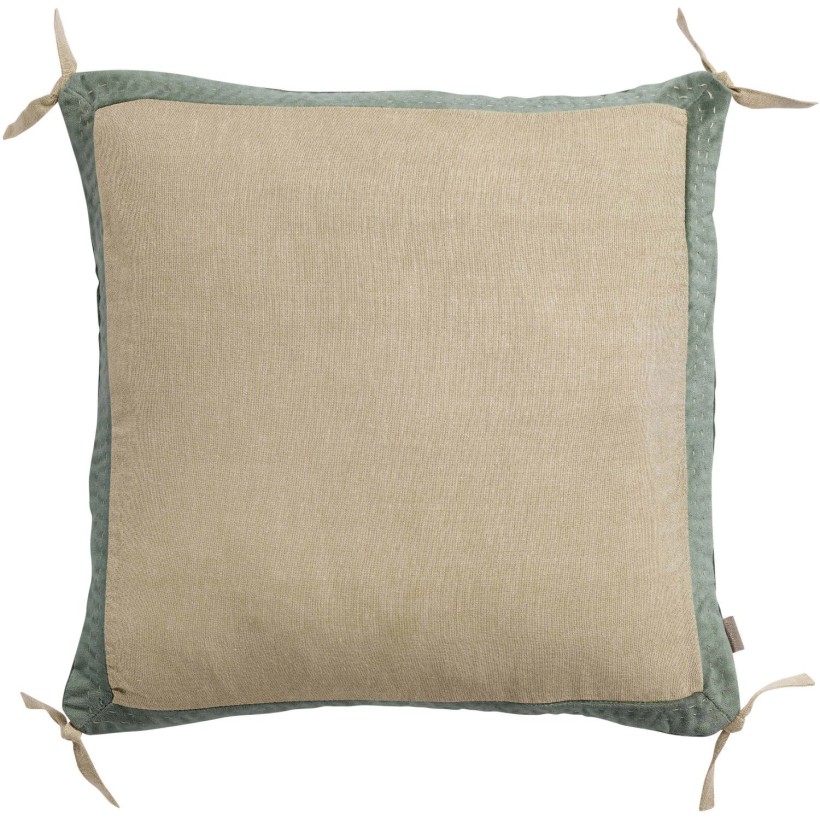 CUSHION VIVARAISE ELISE CHAMBRAY VERVEINE 45X45 100%COTTON