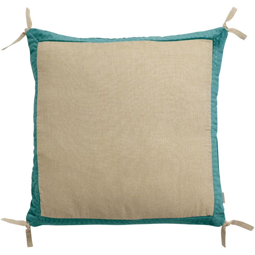 CUSHION VIVARAISE ELISE CHAMBRAY VERT DE GRIS 45X45 100%COTTON