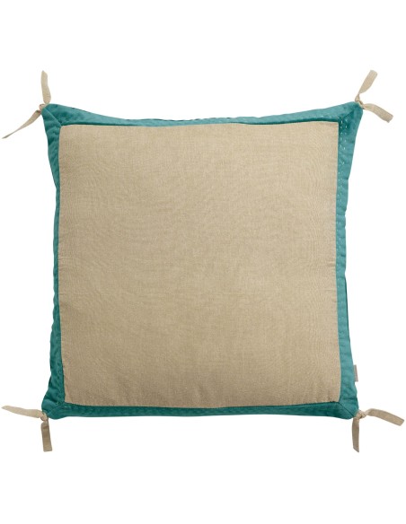 CUSHION VIVARAISE ELISE CHAMBRAY VERT DE GRIS 45X45 100%COTTON