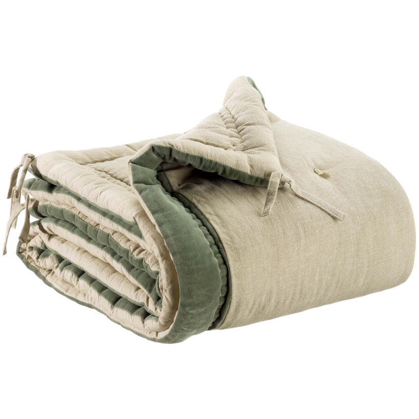 SOFA RUNNER VIVARAISE ELISE CHAMBRAY VERVEINE 80X180 100% COTTON