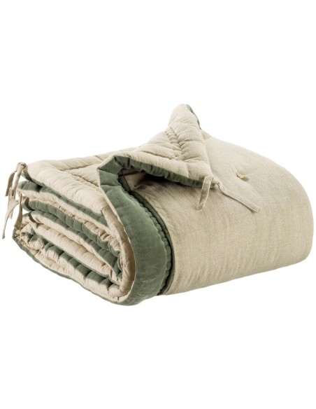 SOFA RUNNER VIVARAISE ELISE CHAMBRAY VERVEINE 80X180 100% COTTON