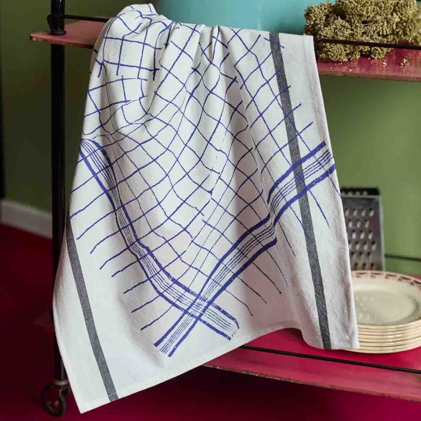 KITCHEN TOWEL LA CERISE TONTON BLEU 70X50 100% ORGANIC COTTON