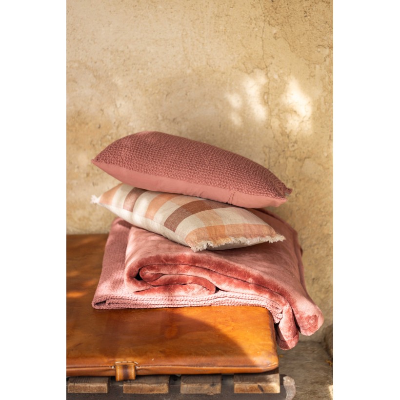 BED COVER VIVARAISE MICHKA TERRACOTTA 220×240 100% MICROFIBRE