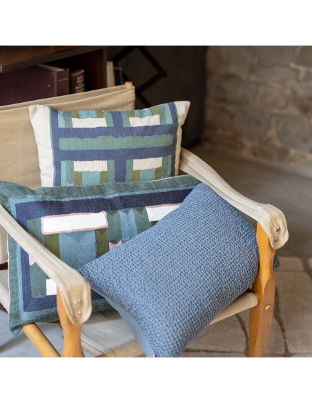 ΜΑΞΙΛΑΡΙ VIVARAISE TAHO VERT DE GRIS 45X45 55% ΑΝΑΚΥΚΛΩΜΕΝΟ ΛΙΝΟ 45% ΒΑΜΒΑΚΙ