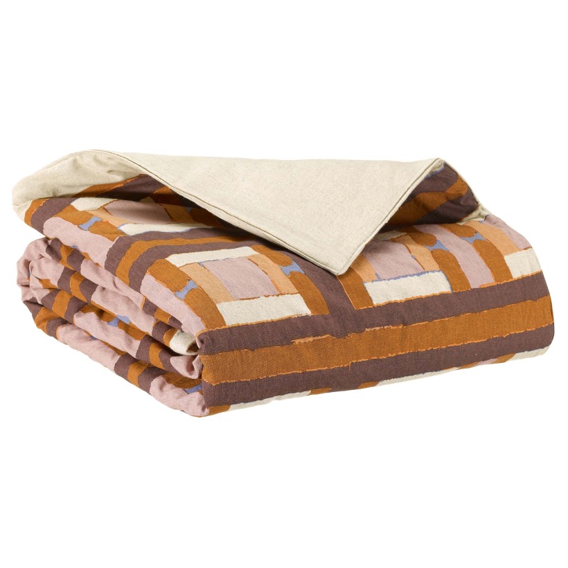 SOFA RUNNER VIVARAISE TAHO CUIVRE 85X200 55% RECYCLED LINEN 45% COTTON