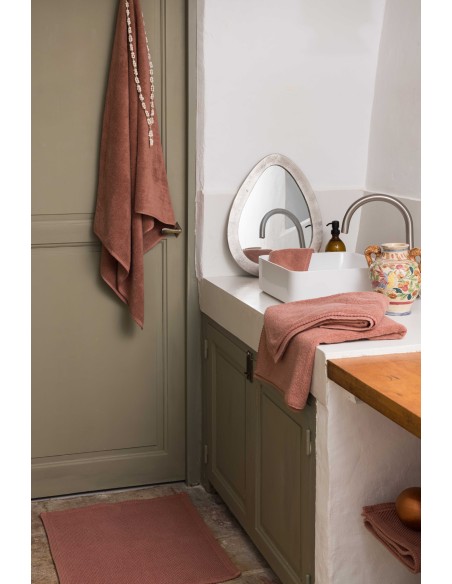 FACE TOWEL VIVARAISE BORA TERRACOTTA 50x100 100% COTTON