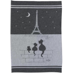 KITCHEN TOWEL WINKLER DUBOUT JACQUARD CHATS TOUR EIFFEL OMBRE 50X70 100% COTTON