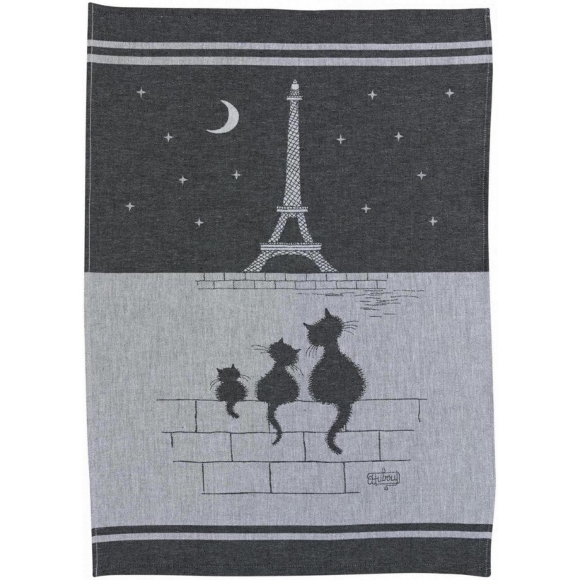 KITCHEN TOWEL WINKLER DUBOUT JACQUARD CHATS TOUR EIFFEL OMBRE 50X70 100% COTTON