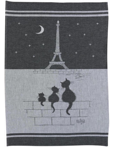ΠΕΤΣΕΤΑ ΚΟΥΖΙΝΑΣ WINKLER DUBOUT JACQUARD CHATS TOUR EIFFEL OMBRE 50X70 100% ΒΑΜΒΑΚΙ