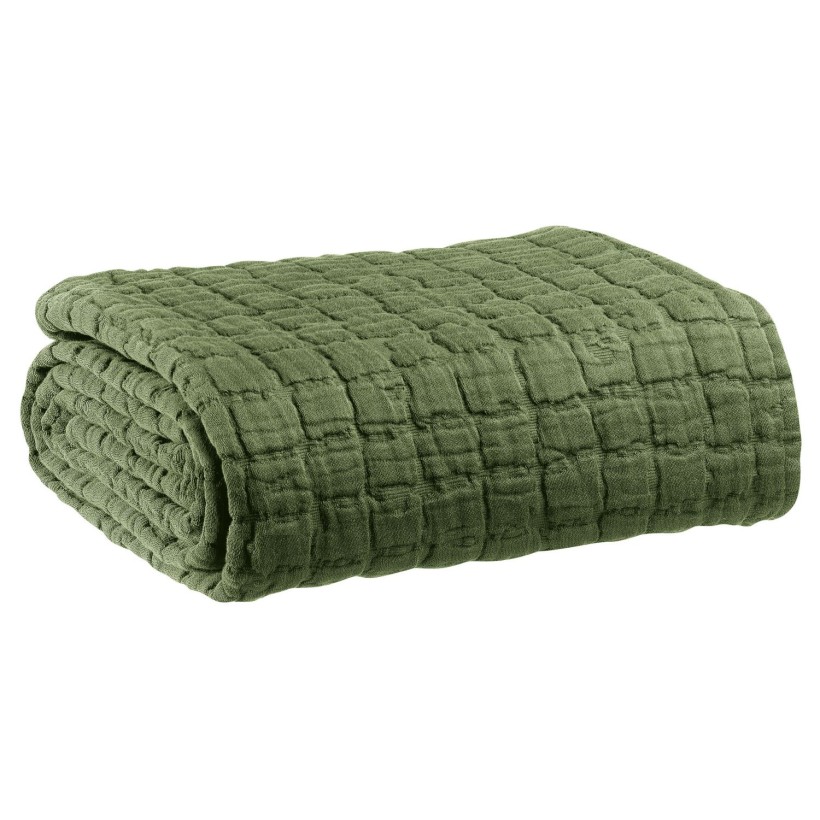 BED COVER VIVARAISE SWAMI OLIVE 240X260 100% COTTON