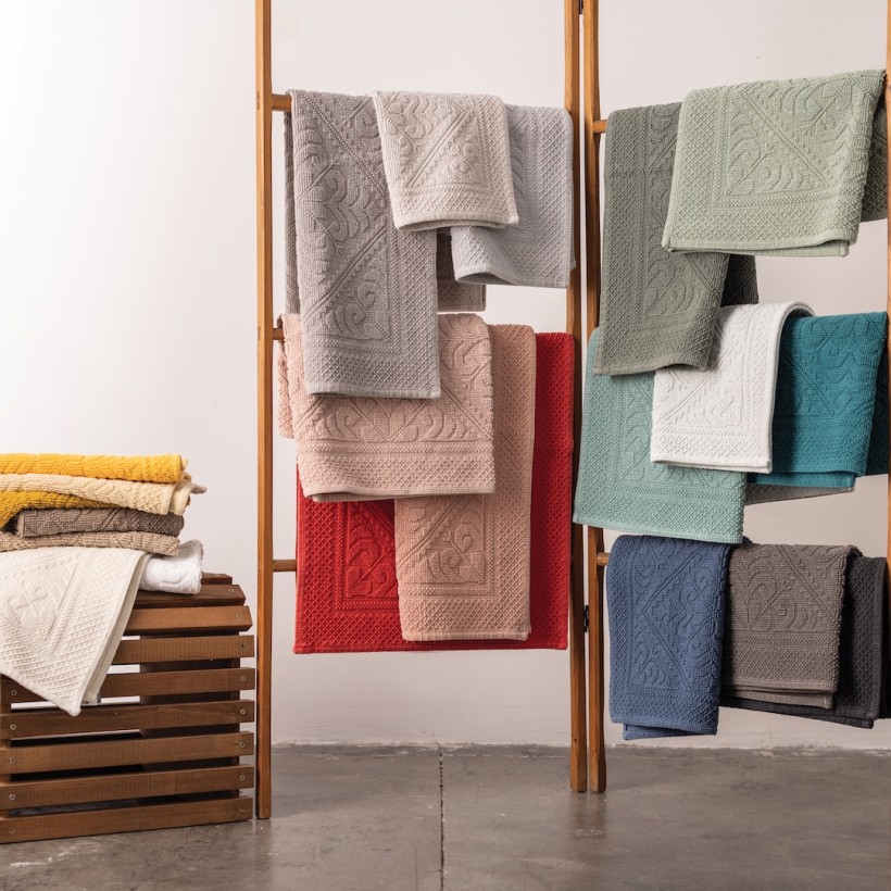 BATHMAT VIVARAISE ENZO VERT DE GRIS 54x110 100% COTTON