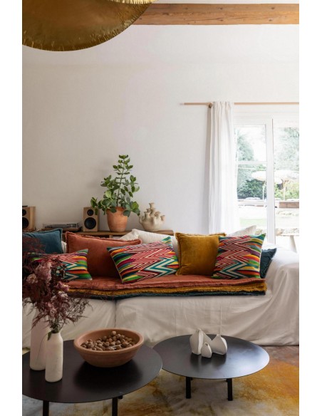 CUSHION VIVARAISE FARA SAFRAN 45x45 100% VELVET COTTON