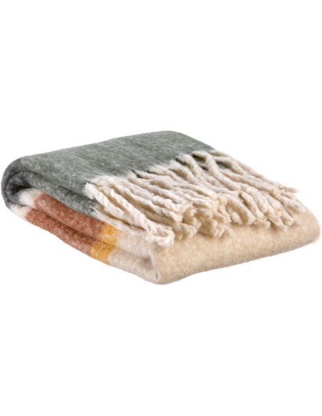 THROW VIVARAISE STRIPE ROUILLE 130x160 100% RECYCLED POLYESTER