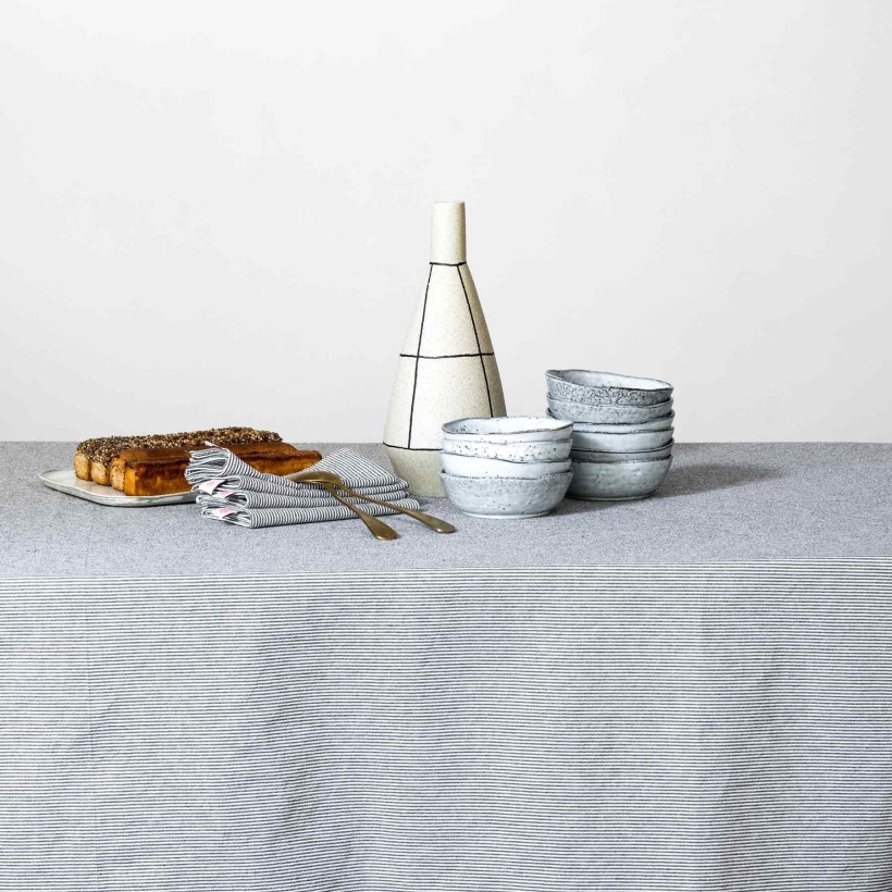 TABLECLOTH LA CERISE FINETTE CAVIAR 160x250 100% ORGANIC COTTON