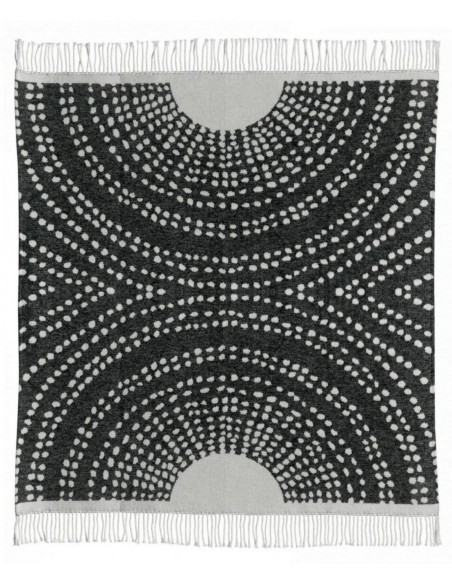 THROW VIVARAISE TAINA CARBONE 127x160 50% COTON RECYCLE 50% ACRYLIQUE