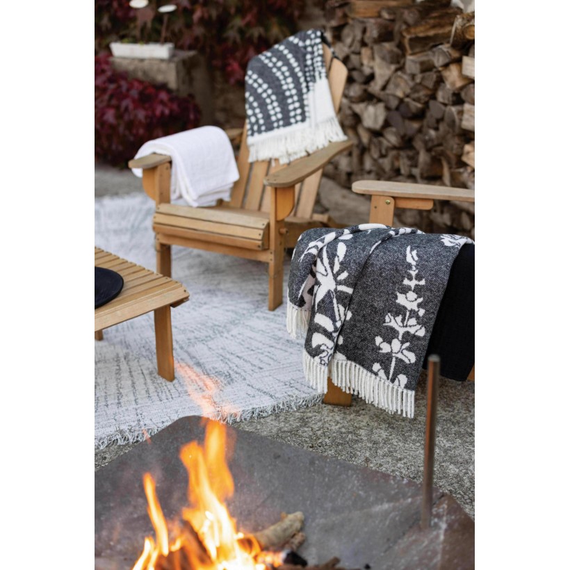 THROW VIVARAISE TAINA CARBONE 127x160 50% COTON RECYCLE 50% ACRYLIQUE