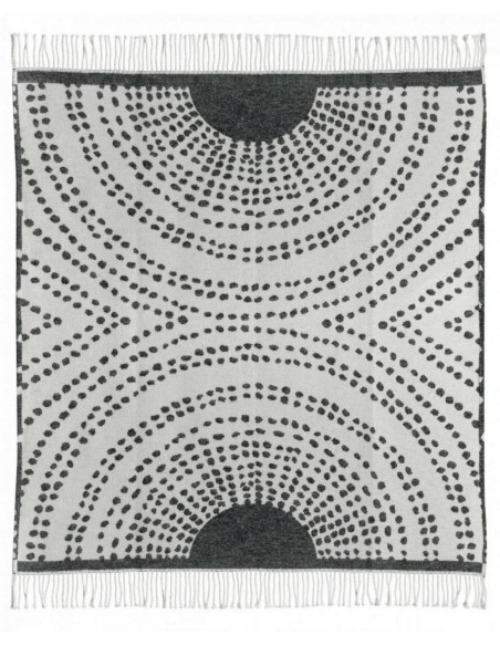 THROW VIVARAISE TAINA CARBONE 127x160 50% COTON RECYCLE 50% ACRYLIQUE