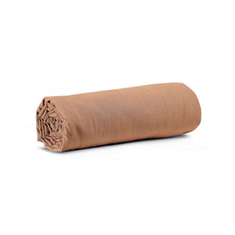 FITTED SHEET VIVARAISE CALITA 140x190 CANNELLE 100% COTTON