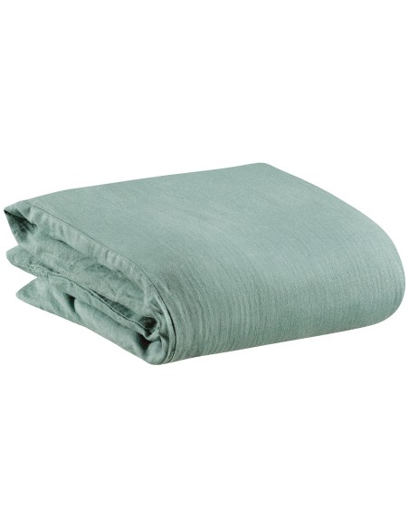DUVET COVER VIVARAISE ZEFF LIT VERT DE GRIS 240x220 100% STONEWASHED LINEN