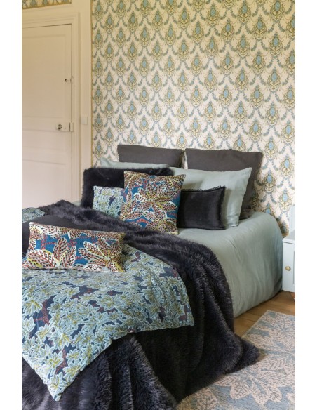 DUVET COVER VIVARAISE ZEFF LIT VERT DE GRIS 240x220 100% STONEWASHED LINEN