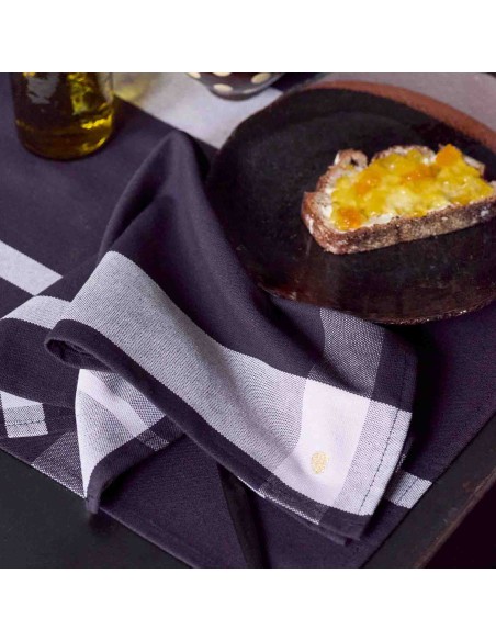 SET OF 2 KITCHEN TOWEL LA NONNA CAVIAR 45x45 100% ORGANIC COTTON