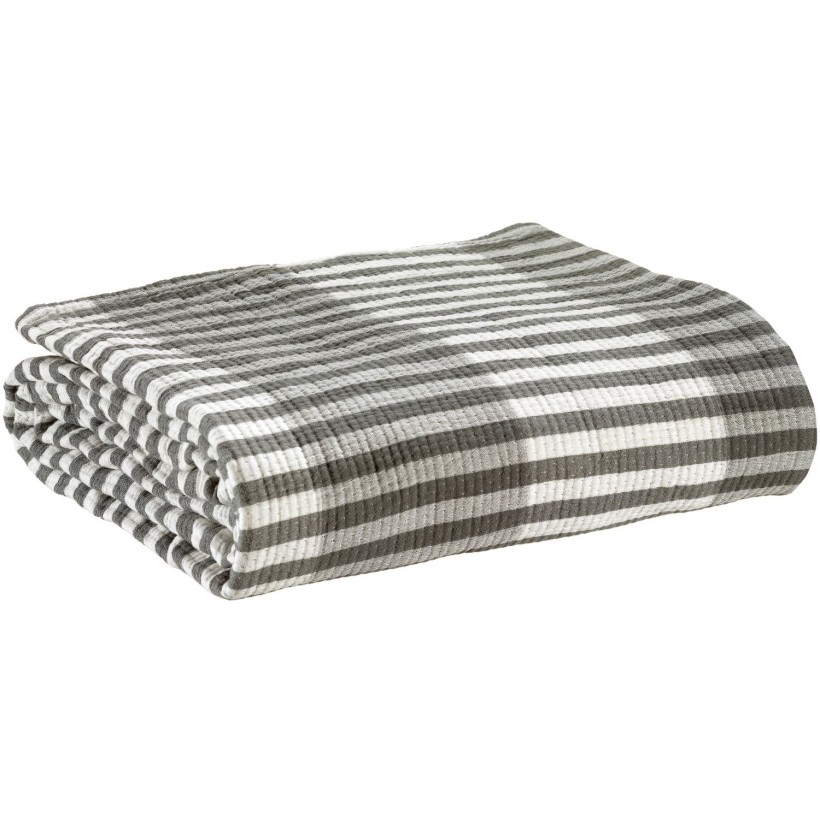 BEDCOVER VIVARAISE CALISTA CENDRE 180X260 100% COTTON