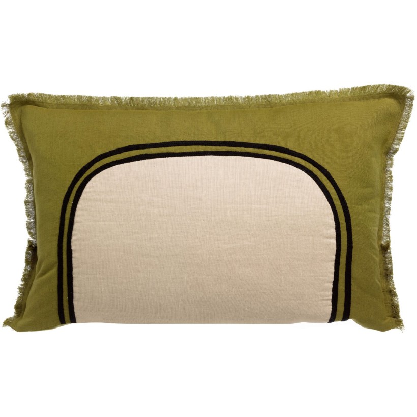 CUSHION VIVARAISE LALY BICOLORE CEDRE 40x65 50% LINEN 50% COTTON