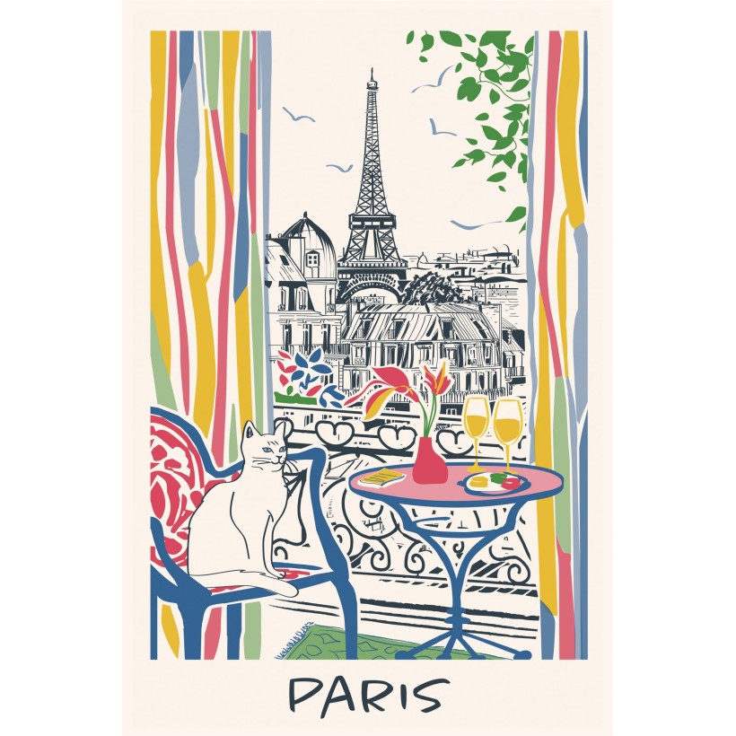 KITCHEN TOWEL WINKLER FENETRE SUR PARIS 48X72 100% COTTON