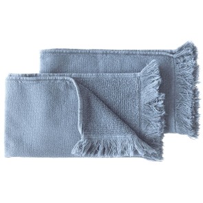 HAND TOWEL SET OF 2 LA CERISE LUNA BLUETIFUL 30x50 100%ORGANIC COTTON
