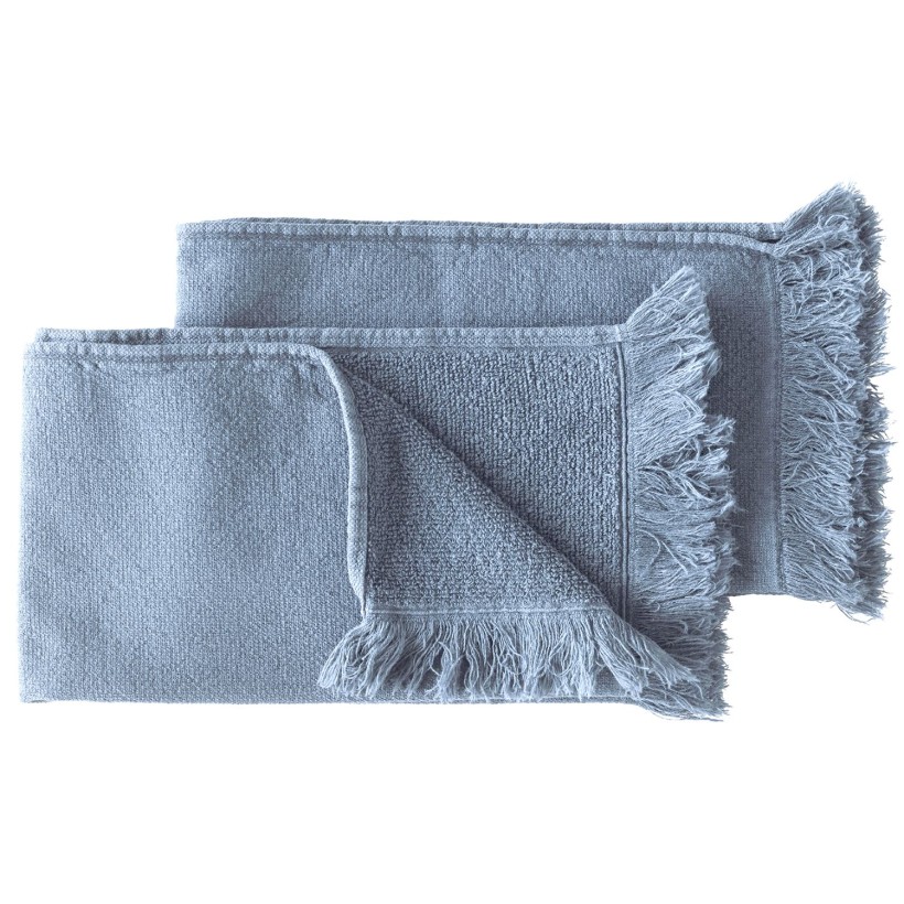 HAND TOWEL SET OF 2 LA CERISE LUNA BLUETIFUL 30x50 100%ORGANIC COTTON