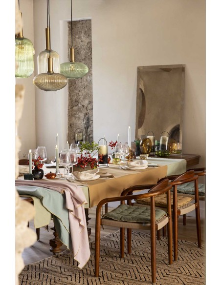 ΤΡΑΠΕΖΟΜΑΝΤΗΛΟ WINKLER GRACE AQUA 140X250 100% ΒΑΜΒΑΚΙ