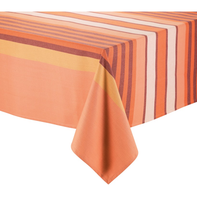 TABLECLOTH WINKLER YUNA TERRACOTTA 170x250 WITH PROTECTIVE COATING 100% RECYCLED COTTON