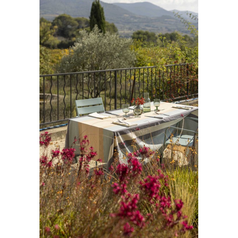 TABLECLOTH WINKLER YUNA TERRACOTTA 170x250 WITH PROTECTIVE COATING 100% RECYCLED COTTON