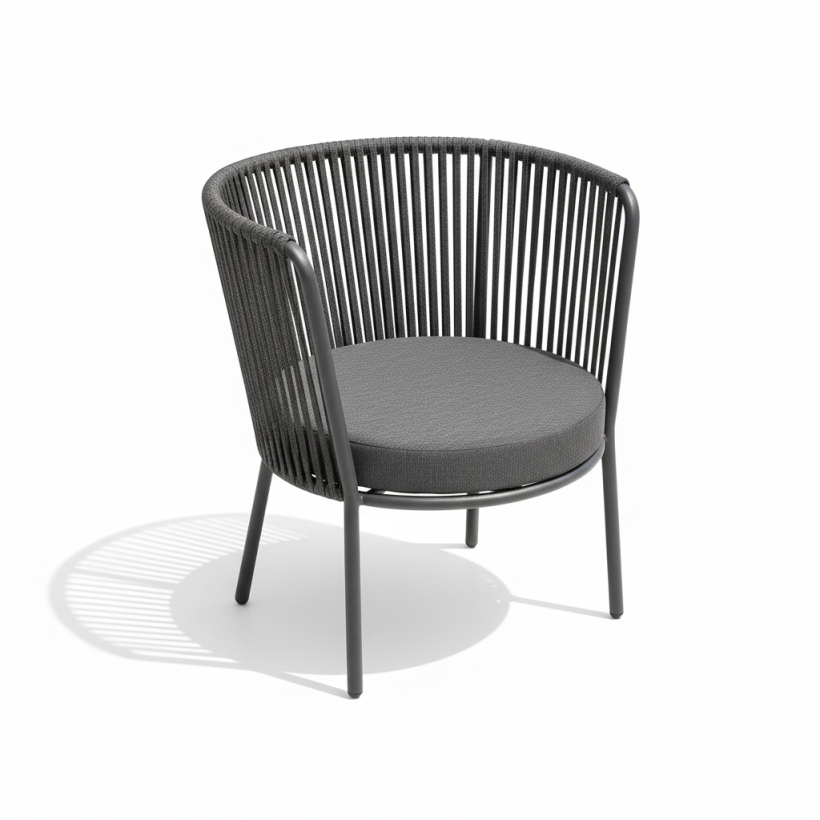ARMCHAIR THAPSA 04 72x74x76  ALUMINIUM-ROPE