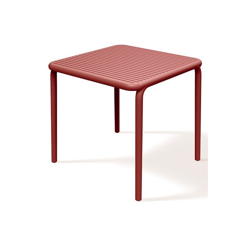 OUTDOOR DINING TABLE BRENE RED PP - GLASS FIBERS  80x80x75