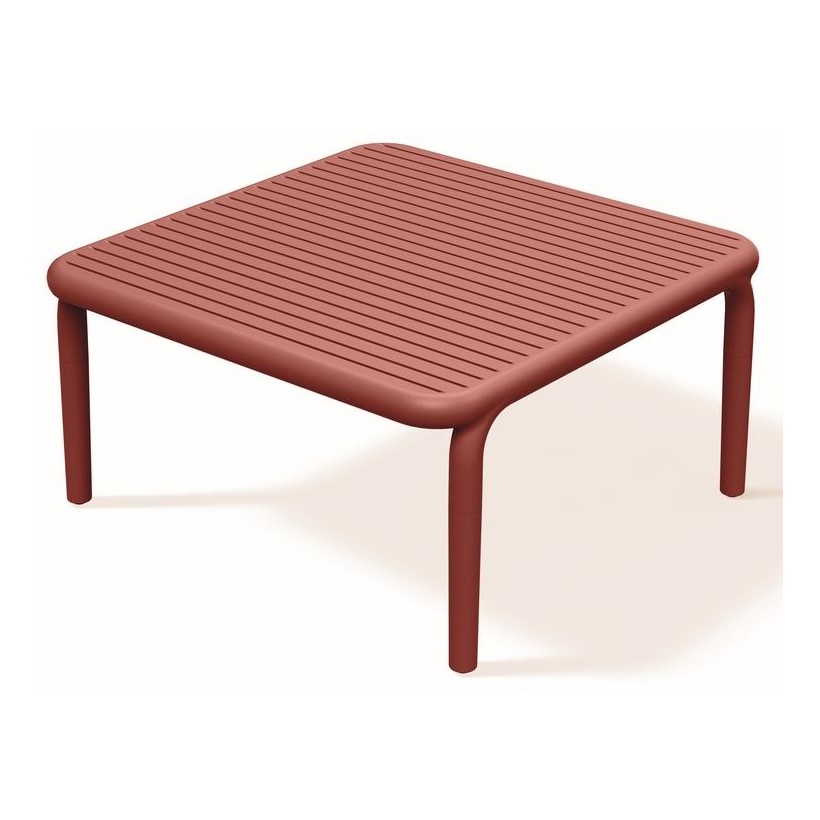 OUTDOOR COFFEE TABLE BRENE RED PP - GLASS FIBERS 80x80x40