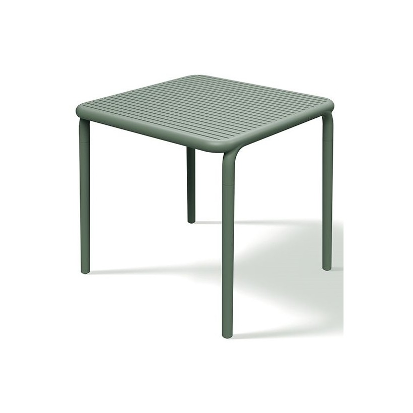 OUTDOOR DINING TABLE BRENE GREEN PP - GLASS FIBERS 80x80x75