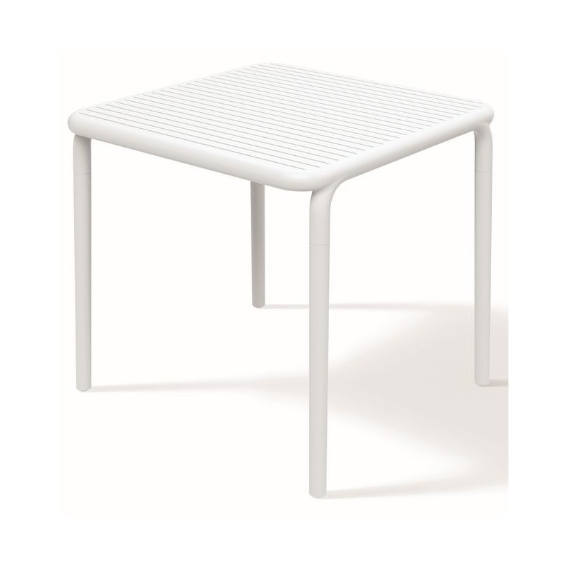 OUTDOOR DINING TABLE BRENE WHITE PP - GLASS FIBERS 80x80x75