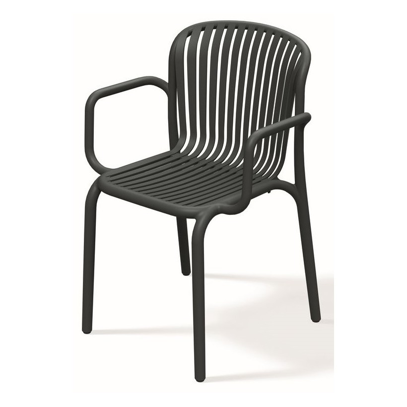OUTDOOR CHAIR BRENE BLACK PP - GLASS FIBERS 57x53x82