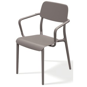 ΚΑΡΕΚΛΑ ΜΕ ΜΠΡΑΤΣΑ RIMO ΜΠΕΖ-ΓΚΡΙ PP GLASS FIBER 57x55x84 ΕΞΩΤΕΡΙΚΟΥ ΧΩΡΟΥ