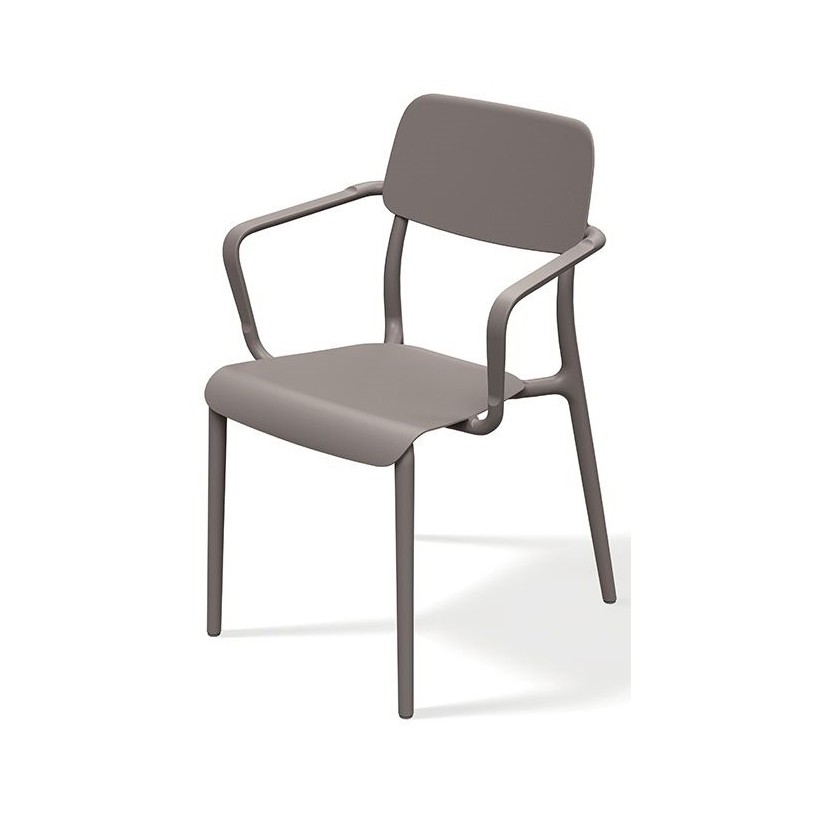 ΚΑΡΕΚΛΑ ΜΕ ΜΠΡΑΤΣΑ RIMO ΜΠΕΖ-ΓΚΡΙ PP GLASS FIBER 57x55x84 ΕΞΩΤΕΡΙΚΟΥ ΧΩΡΟΥ