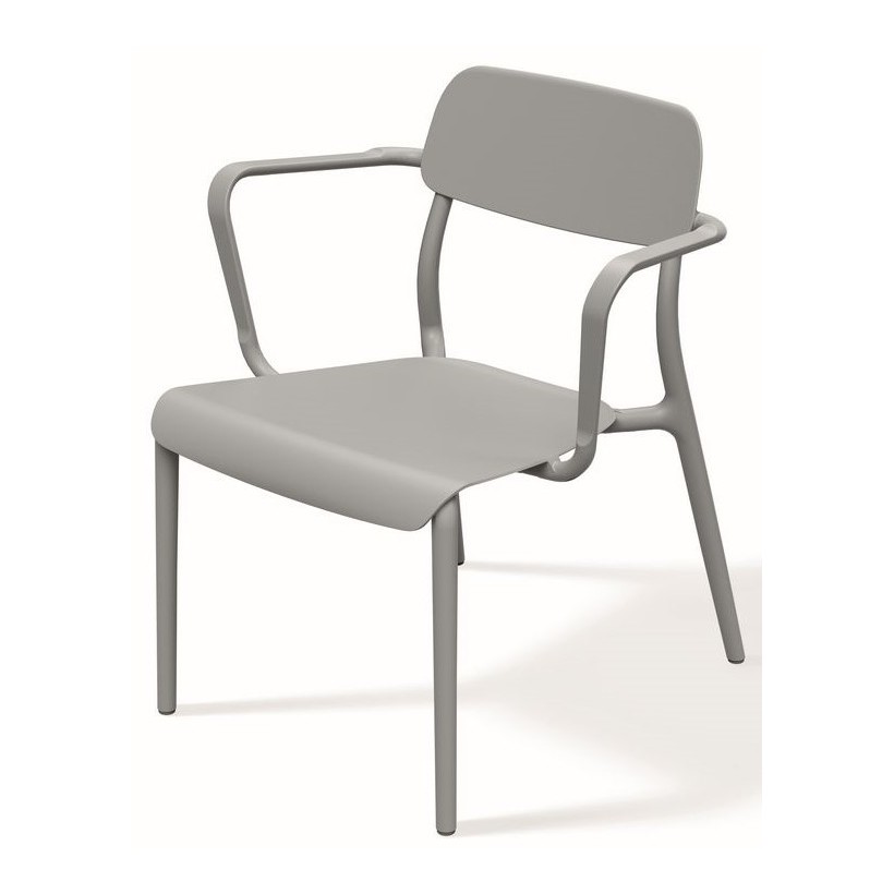OUTDOOR ARMCHAIR RIMO GREΥ PP GLASS FIBER 62x62x75