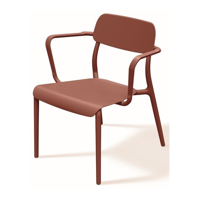 OUTDOOR ARMCHAIR RIMO BURNT BRICK PP GLASS FIBER 62x62x75