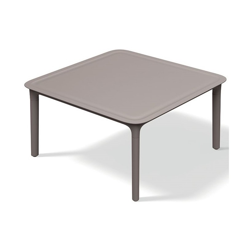 OUTDOOR COFFEE TABLE RIMO TAUPE PP GLASS FIBER 77x77x40