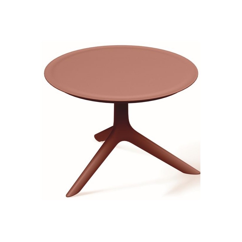 OUTDOOR COFFEE SIDE TABLE RIMO BURNT BRICK  PP GLASS FIBER ROUND 57x40